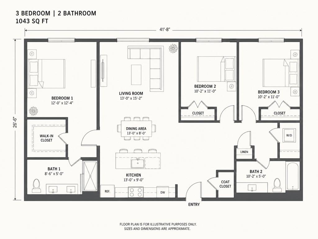 Building 1 · Unit 1 floor plan preview
