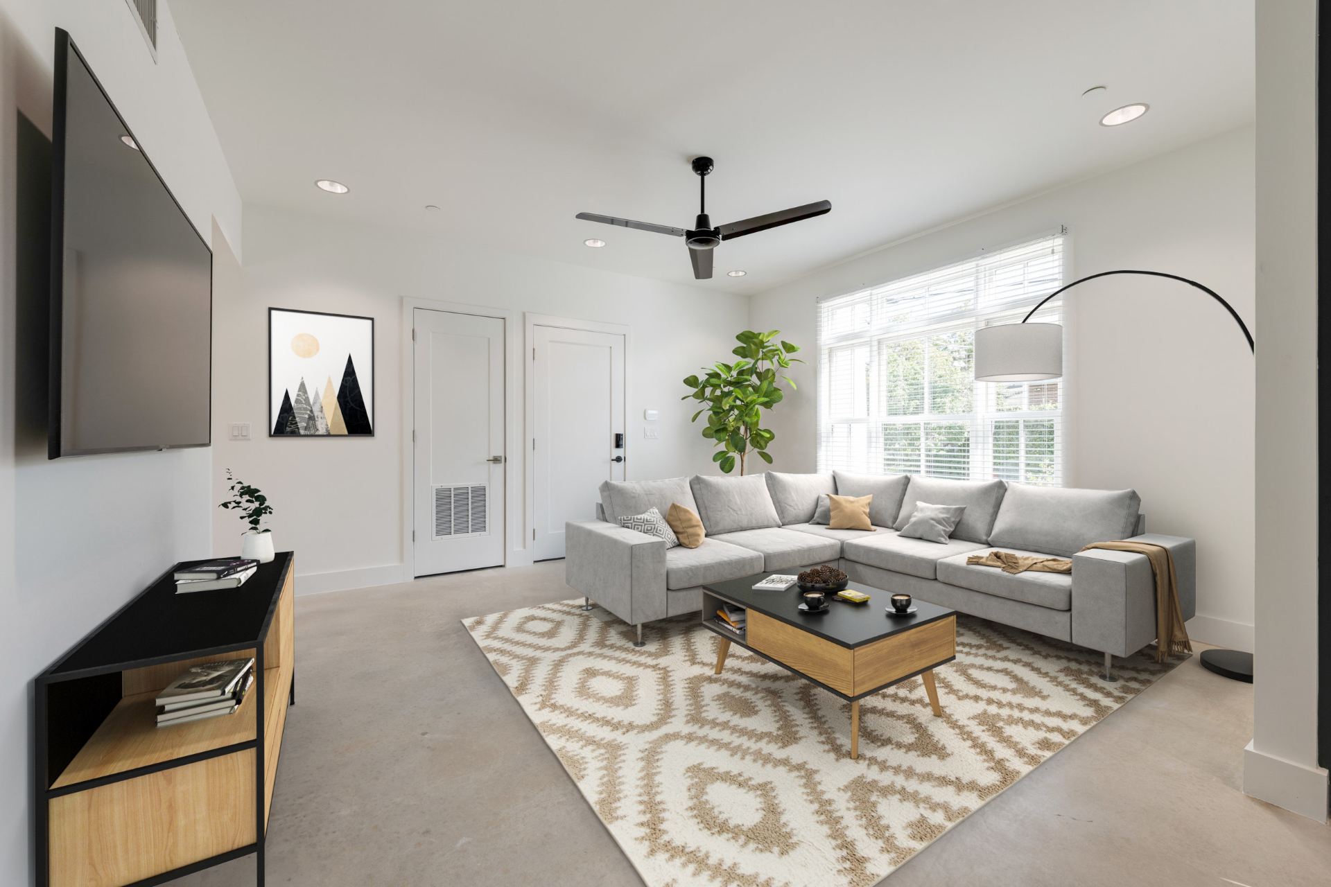 Unit 4-1 second living area with sectional